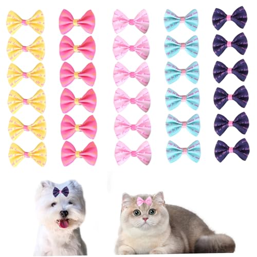 Yaoliucp 30pcs Hundehaarbögen, farbenfrohe süße Hundekupplungsbögen, dekorative funktionale Mehrzweck -Hundebögen für Haustierhund, Haustierkatze, Ponyschwänze, Top Knots von Yaoliucp