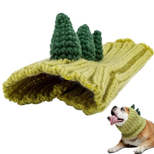 Yaoliucp Hund Weihnachtshut süßer Warmer Hund Snood Stricker Acrylhund Ohrschildschütze für Lärm dekorativen Hundehut für Weihnachten, Halloween, Winter, Cosplay, Dinosaurier, Hund Weihnachtsmütze von Yaoliucp