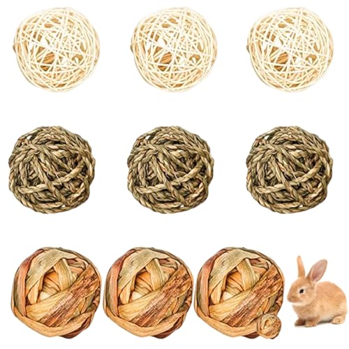 Yaoliucp Kaninchenkaukugeln 9pcs 2-2,8-Zoll-Kaninchenkugel für Zähne Mahlen, nagen, beißend Multi-Purple-Spielzeug für Hasen, Meerschweinchen, Chinchilla, Kaninchenkäppchen Kugeln von Yaoliucp