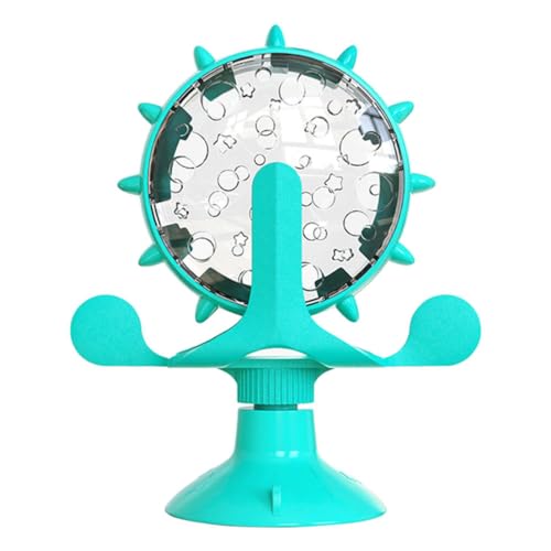 Yaoliucp Pet Food Overaction Toy Interactive Katzenhund behandelte Feeder Funny Windmill Rotatable Wheel Food Spender Spielzeug Blau, interaktiv von Yaoliucp