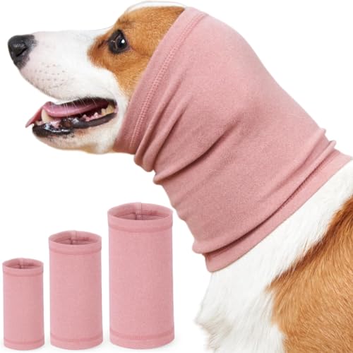 Yaopelky Beruhigende Ohrenschützer für Hunde, Lärmschutz, Hunde-Stirnband zur Angstlinderung, Geräuschunterdrückung für Feuerwerk, Gewitter, Fellpflegehilfe für Hunde (Rosa, M) von Yaopelky