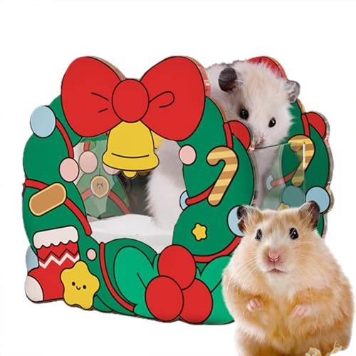 Yapetnck Hamsterhaus | Weihnachten Acryl Hamsterhaus und Lebensraum | Haustier Hamster Versteck Zimmer Weihnachten Haustier Zubehör für Chinchillas Frettchen Igel von Yapetnck