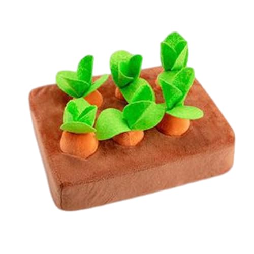 Yapetnck Interaktives Hunde-Karotten-Plüschspielzeug, interaktives Hundespielzeug, Plüsch-Puzzle-Spielzeug – niedliches Karotten-Erntespielzeug, gefüllte Karotten-Plüsch-Fütterung, Schnüffelmatte, von Yapetnck