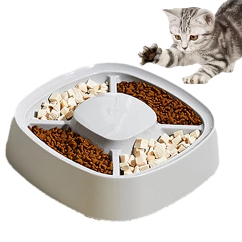 Yapetnck Slow Food Bowl, Spill Proof Higher Edges Slow Bowl Pet Slow Feeder, Puppy Training Fun Prevent Overeating Cat Puzzle Feeder for Small Dogs and Cats Kitten Wet Dry Food von Yapetnck