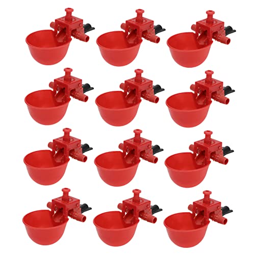 Yardenfun 12 STÜCKE Wasserspender Automatischer Geflügeltränker 9 5 mm Rot ABS Material Schüssel Trinkbrunnen für Vögel von Yardenfun