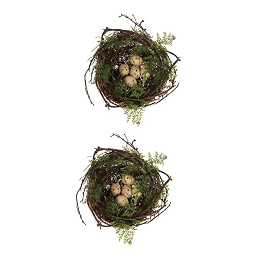 Yardenfun 2 Sätze Vogelnest Aus Rattan Osternest Aus Rattan Vögel Notgroschen Vogelhaus Für Rattan-Vogel Vogelnester Basteln Ostern Hausdekorationen Osterbaumschmuck Moos Kind Pflanzenwand von Yardenfun