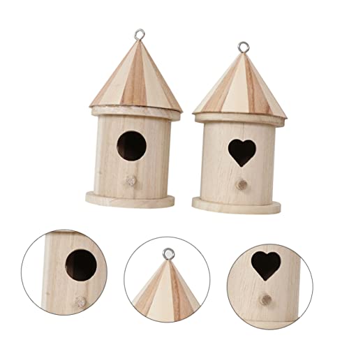 Yardenfun Einzigartiger Vogelnest- Aus Holz Simuliertes Nest Vogelhäuschen für Weihnachtsdekoration 2er-Set von Yardenfun