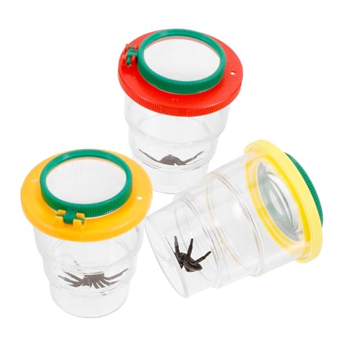 Yardenfun 3 Stücke Vergrößerungs Insekten Beobachtung Glas Jungen und Mädchen Spielzeug Lupe Box Lupe für Lernen und Exploration von Yardenfun