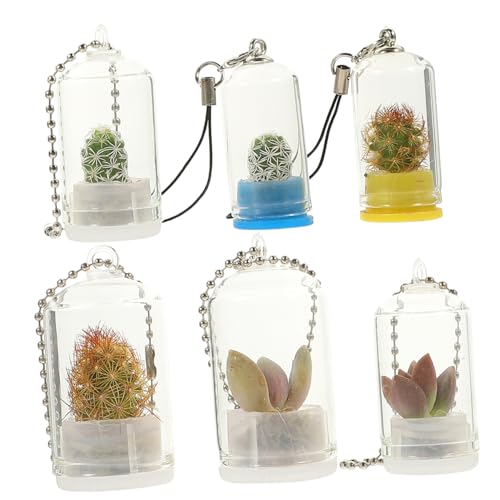 Yardenfun 6St Schlüsselanhänger Miniaturvase Mini-Töpfe saftiges Terrarium klarer Behälter winzige Behälter Gracy microanlagen Golddekor Miniatur-Vermehrungsvase Mini-Vermehrungshalter Glas von Yardenfun