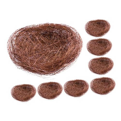 Yardenfun 8st Vogelnest Dekoration Dekoratives Vogelnest Osterschmuck Mini-gartendekoration Vogel Ruhenest Vogelnest Für Garten Mikrolandschaftsornament Garten Vogelnest Coffee -Seide von Yardenfun