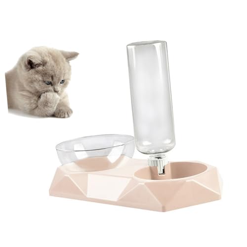 Futternapf für Katzen verstellwinkel pet Feeder Futterschale pet Supplies wasserschalen katzennäpfe Futterautomat für Haustiere Doppelter Hundenapf Schüsseln für Haustiere Rosa Yardwe von Yardwe