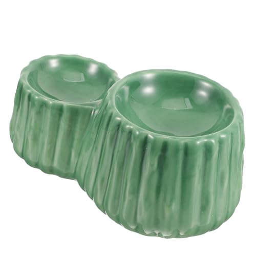 Katzenschüssel aus Keramik Wassernapf für Katzen Kätzchen Schüssel Hundefutter erhöhte Katzennäpfe pet Water Bowl katzenfutter schüssel Hund wassernapf Haustiernapf Light Green Yardwe von Yardwe