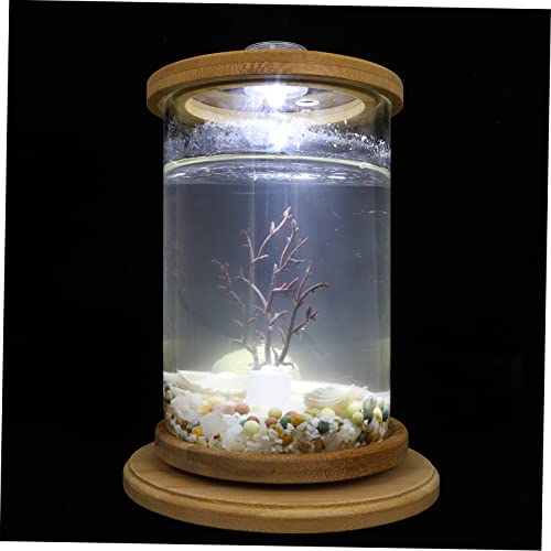 Yardwe 1 Satz Desktop Micro View Aquarium Desktop-Dekoration eingetopfte Fälschung bürodekorationen Dekoration Schlafzimmer kunstpflanze Desktop-Versorgung Desktop-Aquarium Glas Brown von Yardwe