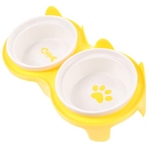 Yardwe 1 Satz Katzennapf aus Keramik pet Water Bowl pet Supplies wiederverwendbarer Futternapf Futternäpfe für Katzen Katzennäpfe Hundenäpfe Boden katzennapf Bodennapf für Haustiere Fase von Yardwe