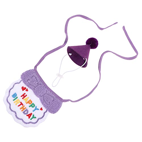 Yardwe 1 Satz Party-Geburtstags-Hut Katze gewebter Hut Hunde-Erntedankbandana Kappe Kleidung Dog Bandana hundefressnäpfe Geburtstag des Hundes verschleißfester Katzenhut Garn Violett von Yardwe