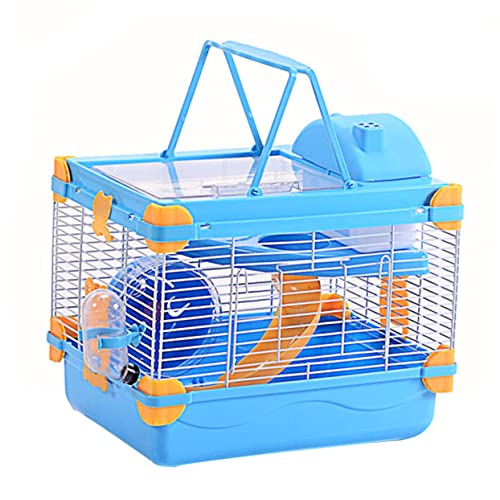 Yardwe Kleintierkäfig Helles Design Doppelschicht Haustier Chinchilla Acryl Hamster Villa Orange von Yardwe