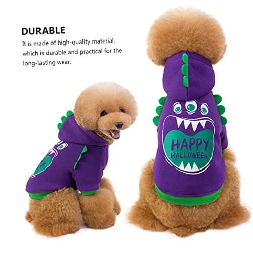 Yardwe 1 Stück Halloween Haustierkleidung Warme Hoodies Für Hunde Pullover Für Kleine Hunde Haustier Partykleidung Welpen Overall Katze Dinosaurier Kostüm Tank Top Basic von Yardwe