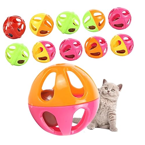 Yardwe Katzenspielzeug Bunte Hohe Zweifarbige Glocken Ball Rassel Für Katzen Farbe Zufällig von Yardwe