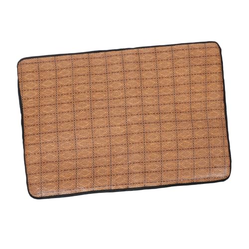 Yardwe 1Pc Eismatte für Haustiere pet Heating pad kühlmatten für Haustiere Hamster-Kühlkissen Welpentrainingspads katzenbett kühldecke Kissen aus Eisseide für Haustiere Rattan-Matte Brown von Yardwe