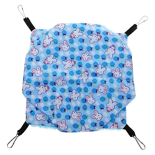 Yardwe 1Stk Doppelhängematte für Haustiere Welpenkäfig Hamster etagenbett Hamsterhütte haustierbett pet Bed Spielzeug Hamsterbett Hamsternestbett Pfirsichhaut-Plüsch-Baumwollsamt Blue von Yardwe