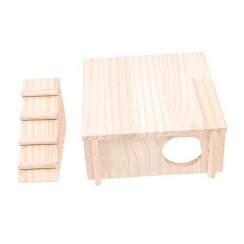 Yardwe 1Stk Holzhaus Zwerg Meerschweinchenkäfig meerschweinchen Bett Hamster-Hängespielzeug Hamster Klettern hamsterhaus Hamster kleintierhaus Haustiernest Kleintierkäfig Brown von Yardwe