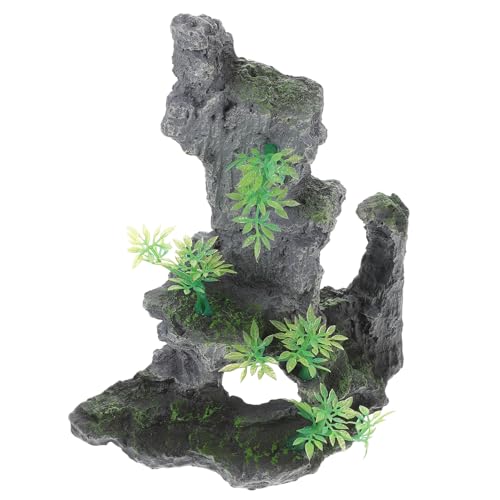 Yardwe 1Stk Landschaftsgestaltung Steingarten gefälscht Zubehör für Terrarien Aquarium-Bergornamente Süßwasser-Ornament Artificial Plant qridor Steingartenmodell falscher Berg Harz Green von Yardwe