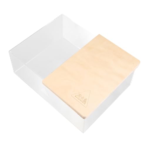 Yardwe 1Stück Hamster Badewanne Transparente Haustier Badewanne Für Chinchillas Und Kleine Nagetiere Badezimmer Box Mit Holzplatte Für Pflege Und Reinigung von Yardwe