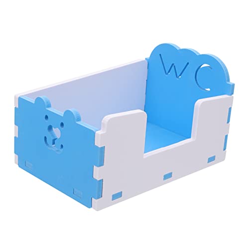 Yardwe 1stk Hamster Toilette Verschütten Meerschweinchen-Tunnel Lieferungen Waschbar Welpe Aufbewahrungsbehälter Für Tiernahrung Haustierwasserschale Spender Container Abgabe Bad Blue PVC von Yardwe