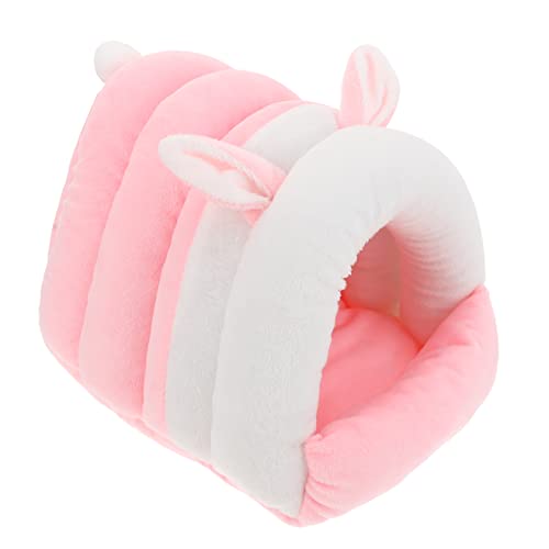 Yardwe 1stk Hamsternest Meerschweinchen Bett Hamsterhaus Kokoshüttenbett Heu Meerschweinchen Versteck Plüsch Mit Kapuze Meerschweinchen Kuschelsack Meerschweinchen-Tunnel Baumwolle Rosa von Yardwe