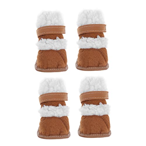 Yardwe Winterstiefel 2 Paar Schneestiefel Für Haustiere Hundestiefel Schneestiefel Für Welpen Hund Kurze Stiefel Haustier Kurze Stiefel Chihuahua-Schuhe Für Hunde Schutz Sherpa Winter von Yardwe