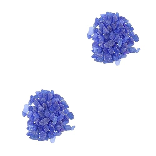 Yardwe 2 Packungen Kieselsteine ​​ Glas aquaristik zubehör The Blue Stones Steinschlag gestürzte Steine Felsen Vase gestürzter Kies Glassteine ​​für Aquarien irregulär Aggregat Diorama von Yardwe