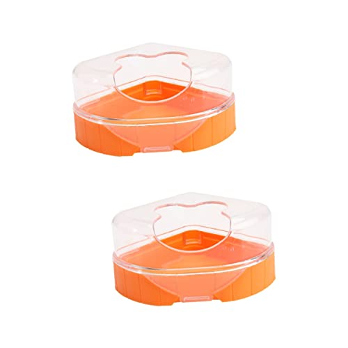 Yardwe 2 STK Hamster Badezimmer Toilette Hamsterversteck Kleintierversteck Hamsterkäfig Hamster klo Hamster gehege Kleine Hamsterbadewanne Hamster Badehaus Plastik Orange von Yardwe