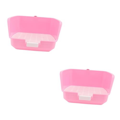 Yardwe 2 STK Kaninchentoilette Badezimmer Hamster Einstreu Rosa Hase Plastik Bettpfanne von Yardwe