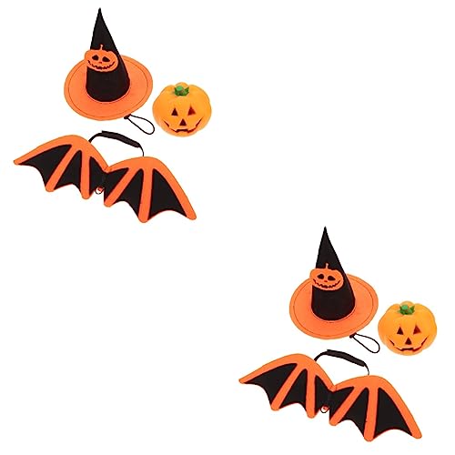 Yardwe 2 Sätze Fledermausflügel Für Haustiere Kätzchen Flügel Dekor Halloween-katzenkostüm Haustier-Cosplay-kürbis Flügel Der Katzenfledermaus Katzenflügel Hexenkatzenkostüm Filzstoff von Yardwe