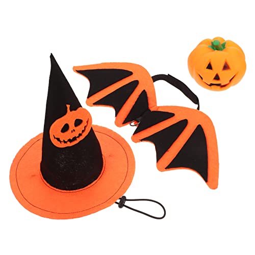 Yardwe 2 Sätze Fledermausflügel für Haustiere Kürbisfledermaus-Katzenmantel Halloween-Katzenkostüm Halloween Dekoration Halloween-Dekoration Halloween-Katzenhut dekorativer Katzenflügel von Yardwe