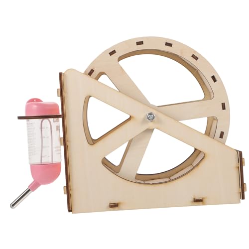 Yardwe 2 Sätze Laufrad Holz für Haustiere Hamster Spielzeug hamsterspielzeug Rennmäuse-Rad Spielzeug für Meerschweinchen Wasserkocher Spielset Holz Holzrad Spielzeug Rad für Igel von Yardwe