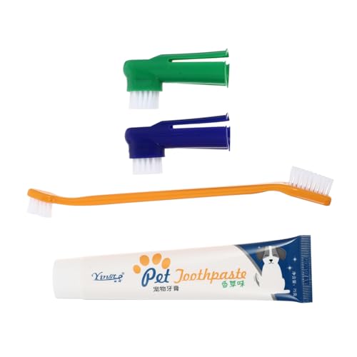 Yardwe 2 Sätze Zahnpasta-Set für Haustiere Zahnschutz für Haustiere Gel-Reiniger Hundezahnpasta Gel-Kit Dog Toothpaste Hunde zahnpasta Mundgeruch-Entferner Zahnpasta für Hunde Nylonseide von Yardwe