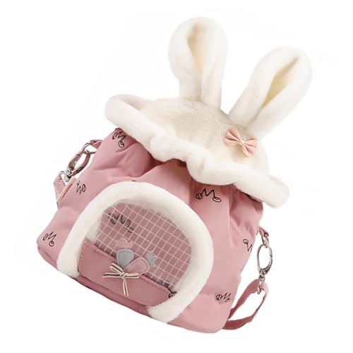 Yardwe 2 STK Hamstertasche Tragetasche Für Kleintiere Schlafsack Beim Rucksackwandern Guinea-Tasche Reise-Einkaufstasche Meerschweinchen Reisekoffer Hamster-Tragetasche Ratte Rosa Plüsch von Yardwe