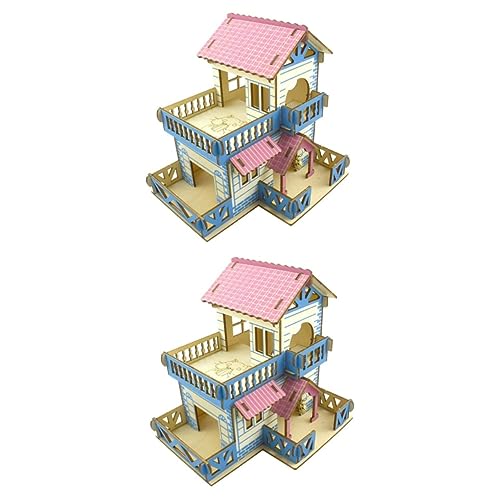 Yardwe 2 Stück Hamster Doppelstock Villa Plüsch Kaninchenhaus Chinchilla Villa Für Hamster Kleintierhaus Hamster Versteck Igelhaus Rennmaushaus Warmes Hamsterhaus Haustier von Yardwe