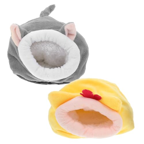 Yardwe Isolierte Hamster Höhle Bett Set 2 Stück Nest Flanell Matte Warm Bequem Für von Yardwe