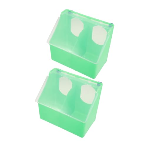 Yardwe 2 Stück Karton Futterbox Für Tauben Papageien-fütterungsbecher Papagei Wassernapf Taubenfuttertrog Hühnerfutterhäuschen Aus PVC Futternapf Für Papageien Taubenkäfig Abs Light Green von Yardwe