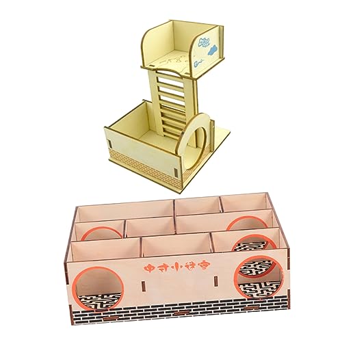 Yardwe 2 Stück Labyrinthspielzeug Haustierspielzeug Kleines Tierspielzeug Übungsspielzeug Unterhaltsames Spielzeug Kreatives Labyrinthhaus Natürliches Spielzeug Tunnelspielzeug von Yardwe