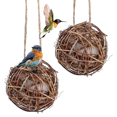 Yardwe 2 Stück Vogelnest Material Outdoor Vogelnester Vogel Material Bälle Gartenarbeit Geschenke Wildvogel Nistmaterial Kolibri Nistmaterial Globus Kolibri Kauen Baumwolle Zubehör von Yardwe