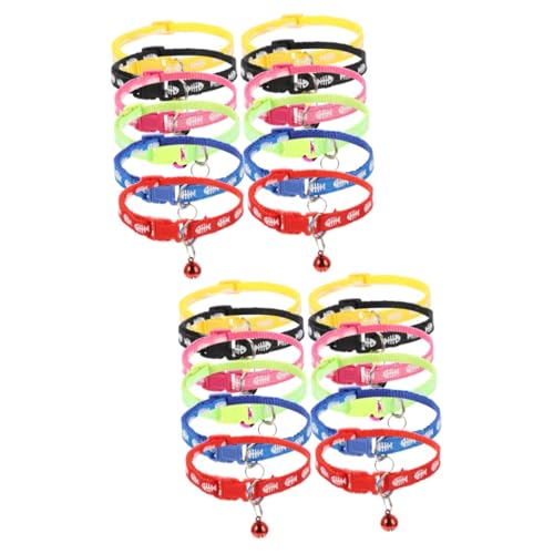 Yardwe 24 STK Haustierhalsband hundezubehör Dog Accessories Tierzubehör Halsband für Welpen Welpenhalsband mit Glocke Katze hundehalsband Katzenzubehör Hündchen schmücken Hundebedarf PVC von Yardwe