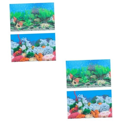 Yardwe 2St Aufkleber für Aquarien Aquarium-Hintergrund 3D-Aufkleber Aquarium Poster Unterwasser Dekoration Aquarium-Korallenklammer Aquarium-Korallenaufkleber dreidimensional Plastikfolie von Yardwe