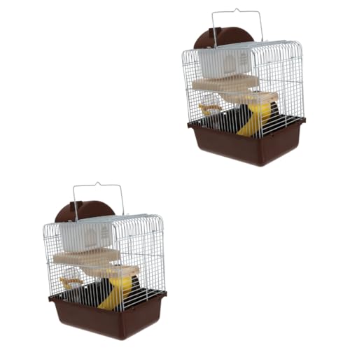 Yardwe 2St Hamsterkäfig Rattenkäfig Spielzeug Kleintierkäfig hamsterhaus Reisezubehör Haustier Hamster kleine Hütte Chinchilla- Kleiner Hamster Hamsternest Leiter Wasserspender Reisen von Yardwe