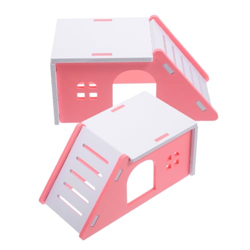 Yardwe 2St Hamsternest Hamster häuschen Hamster Spielzeug Hamsterhauskammer kleines Haustierhaus Hamsterkäfig Rattenvorräte Schlafhaus für Ratten Chinchilla Landschaftsbauzubehör PVC von Yardwe