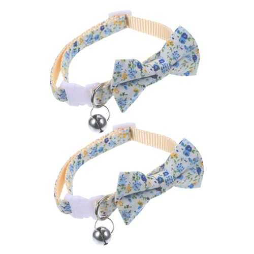 Yardwe 2st Kleines Hundezubehör Bogen Katzenhalsband Mit Schleife Glockenhalsband Für Hunde Hundehalsband Für Welpen Fliege Mit Haustierhalsband Kragen Polyester-Nylon Krawatte Halskette von Yardwe