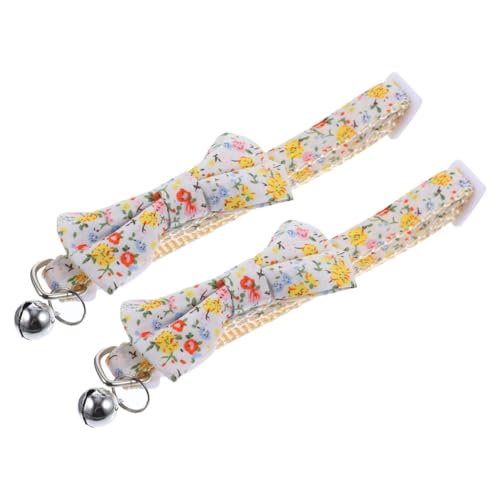 Yardwe 2st Kätzchen-Fliege Katzenhalsbänder Dekoratives Hundehalsband Katzenhalsband Mit Glocke Dekoratives Katzenhalsband Schmücken Hund Glocke Halsband Polyester-Nylon Die Katze Zubehör von Yardwe