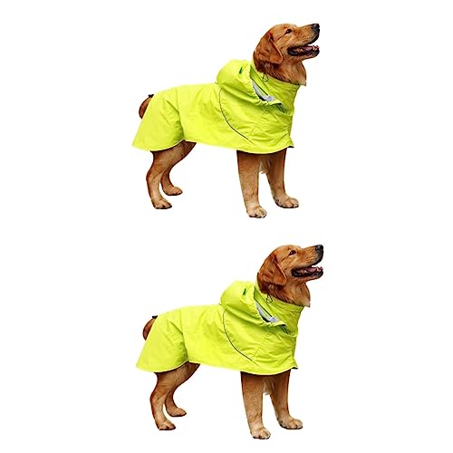Yardwe 2St Regenjacke für Haustiere Hund gelb aus Milchspender für Welpen Dog rain Jacket Dog Regenmantel Poncho Regenkleidung für Haustiere Regenmantel für Haustiere mit Hut Jacken von Yardwe